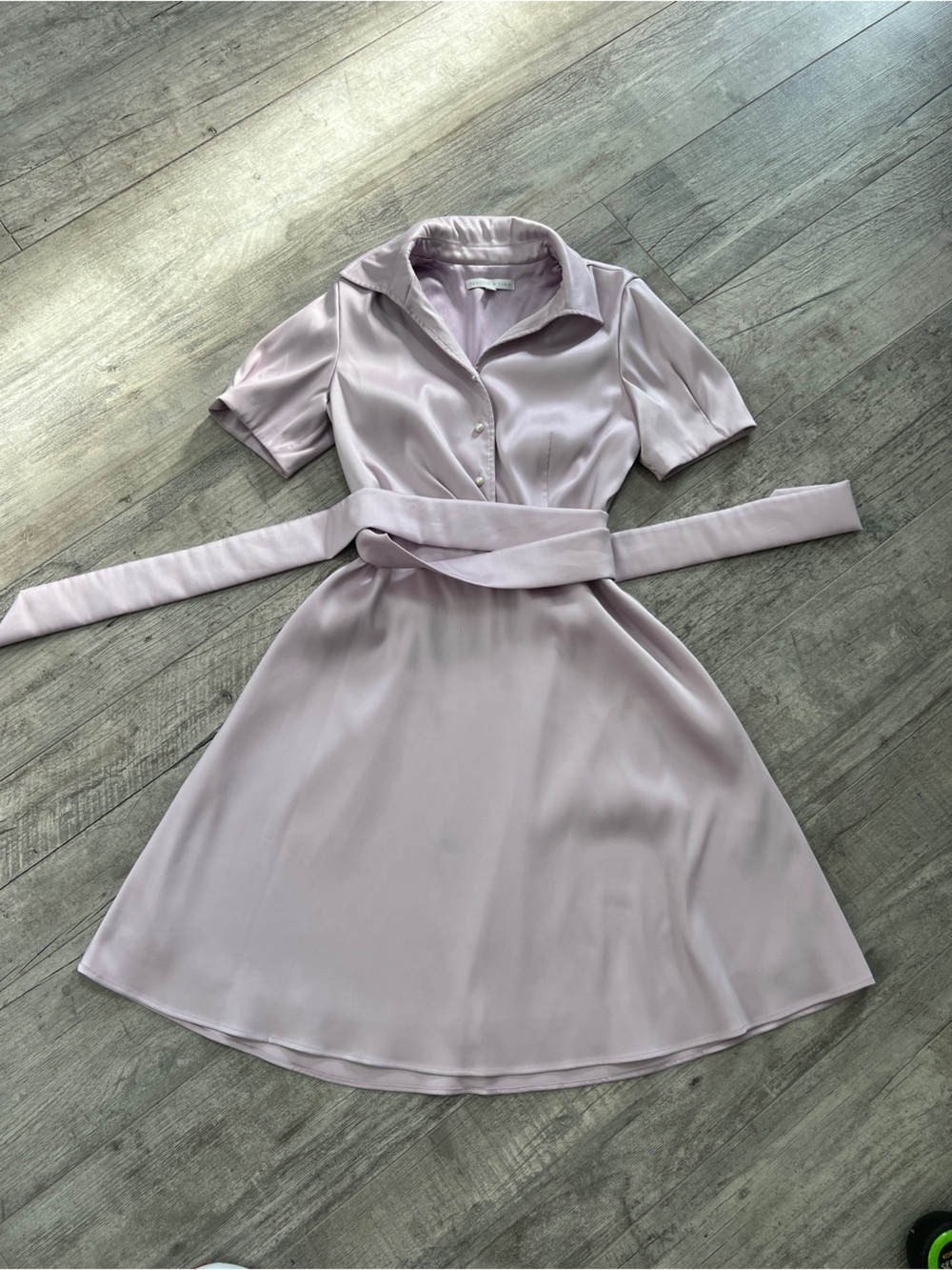 Preston & York Vintage Inspired Lilac Midi Shirt Dress w/pearl buttons